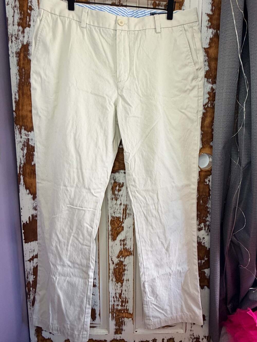 Vineyard Vines Mens Chino Pants Size 36x34 Cream Cotton Casual Coastal